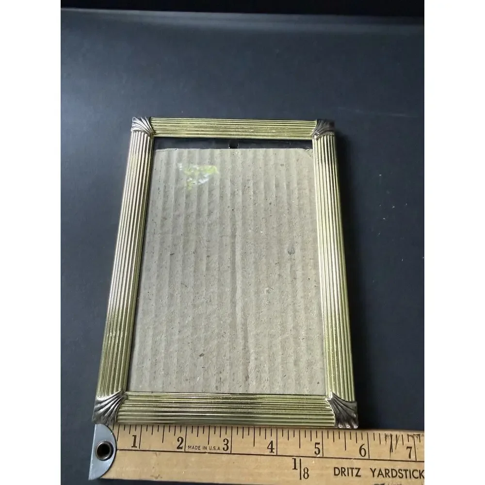 Metal Frame Brass Silver Tone 5x7 Deco MCM Modernist Contemporary